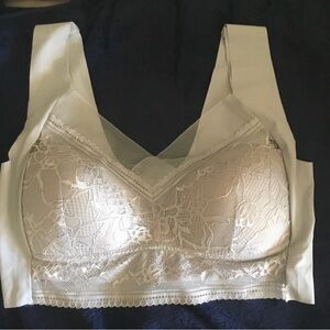 Lace Overlay Bralette - Gray ~ size XL ~ NEW